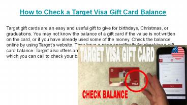 How to Check Target Visa Gift Cards - ppt download