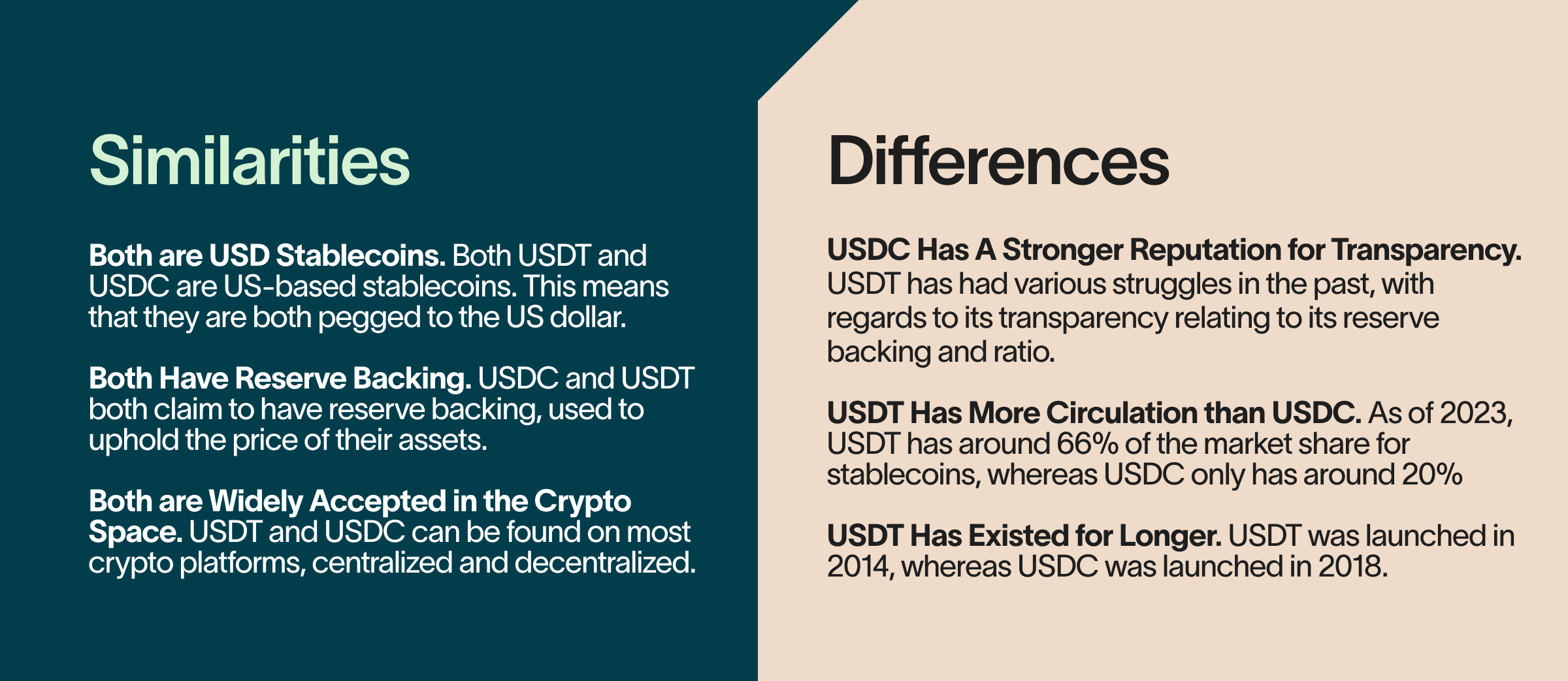 What's the difference between USDT and USDC?