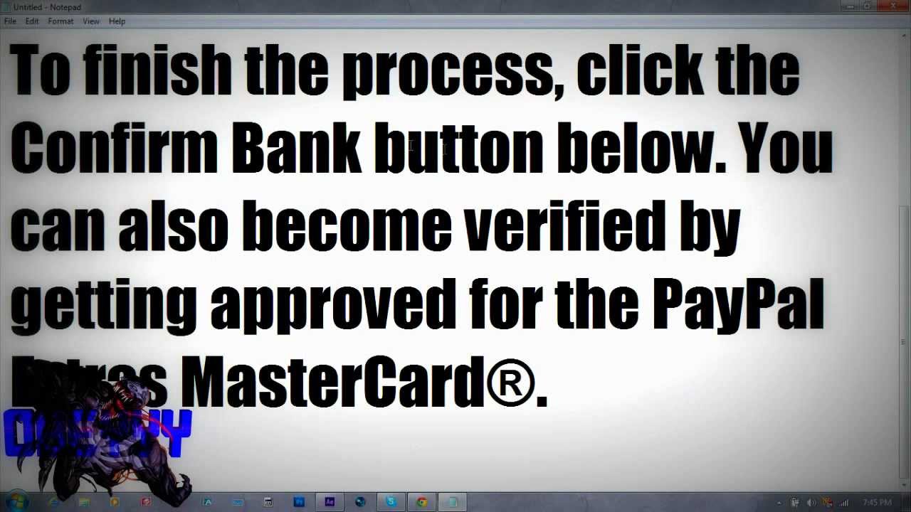 How to verify paypal account without credit card or bank account. | The Buddy Forum