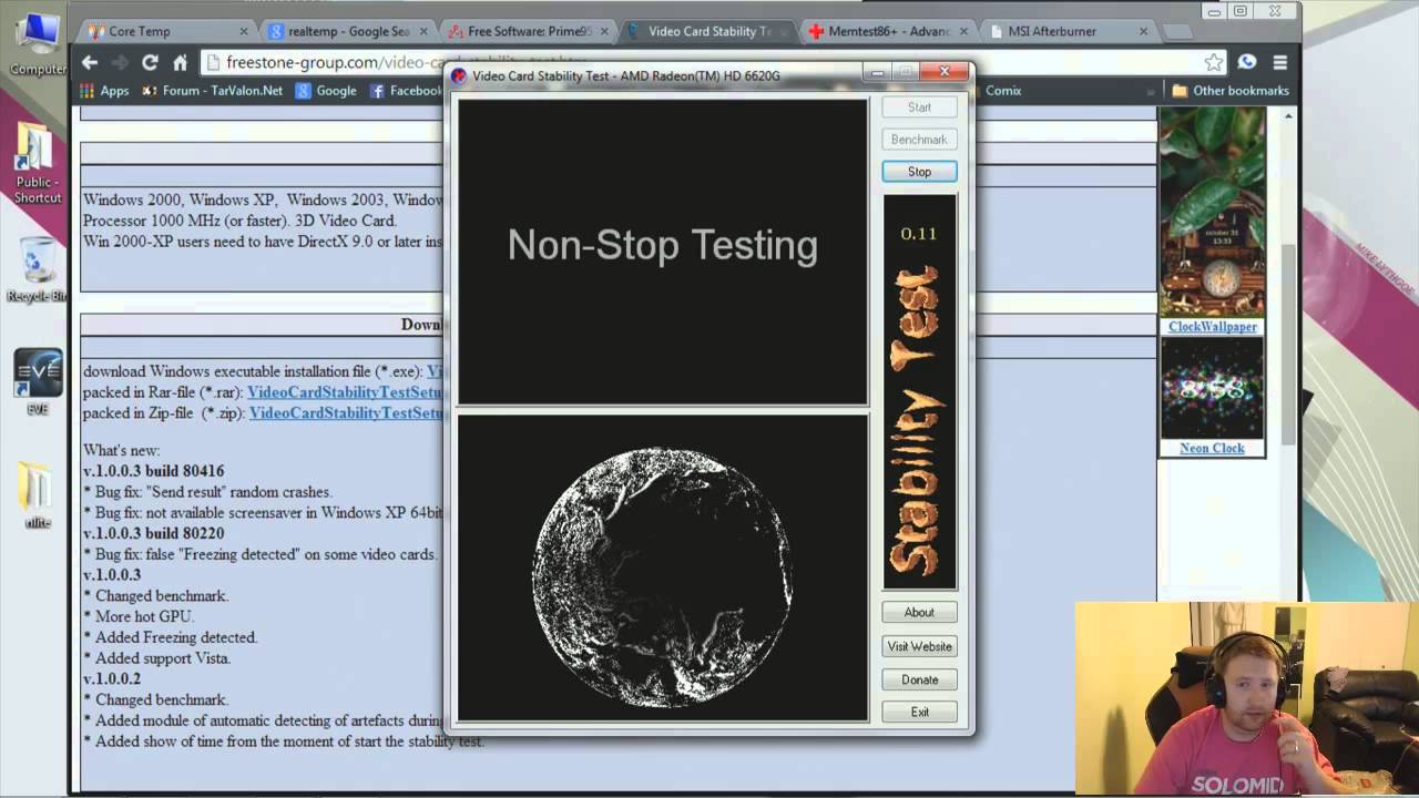 Video Card Stability Test - Stress Testing & Benchmark the speed of your 3D graphics video card