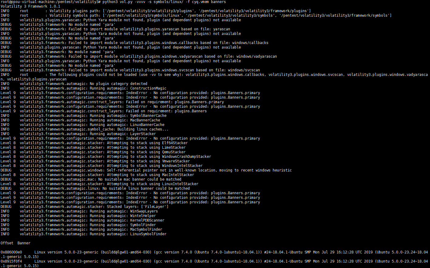 Volatility 3 Framework (v beta.1) Requirements