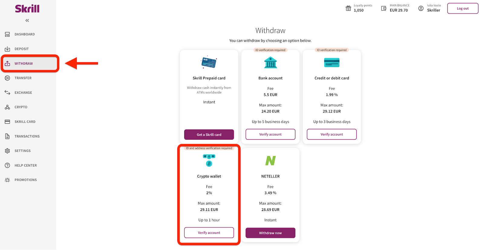 Exchange Bitcoin (BTC) to Skrill USD  where is the best exchange rate?